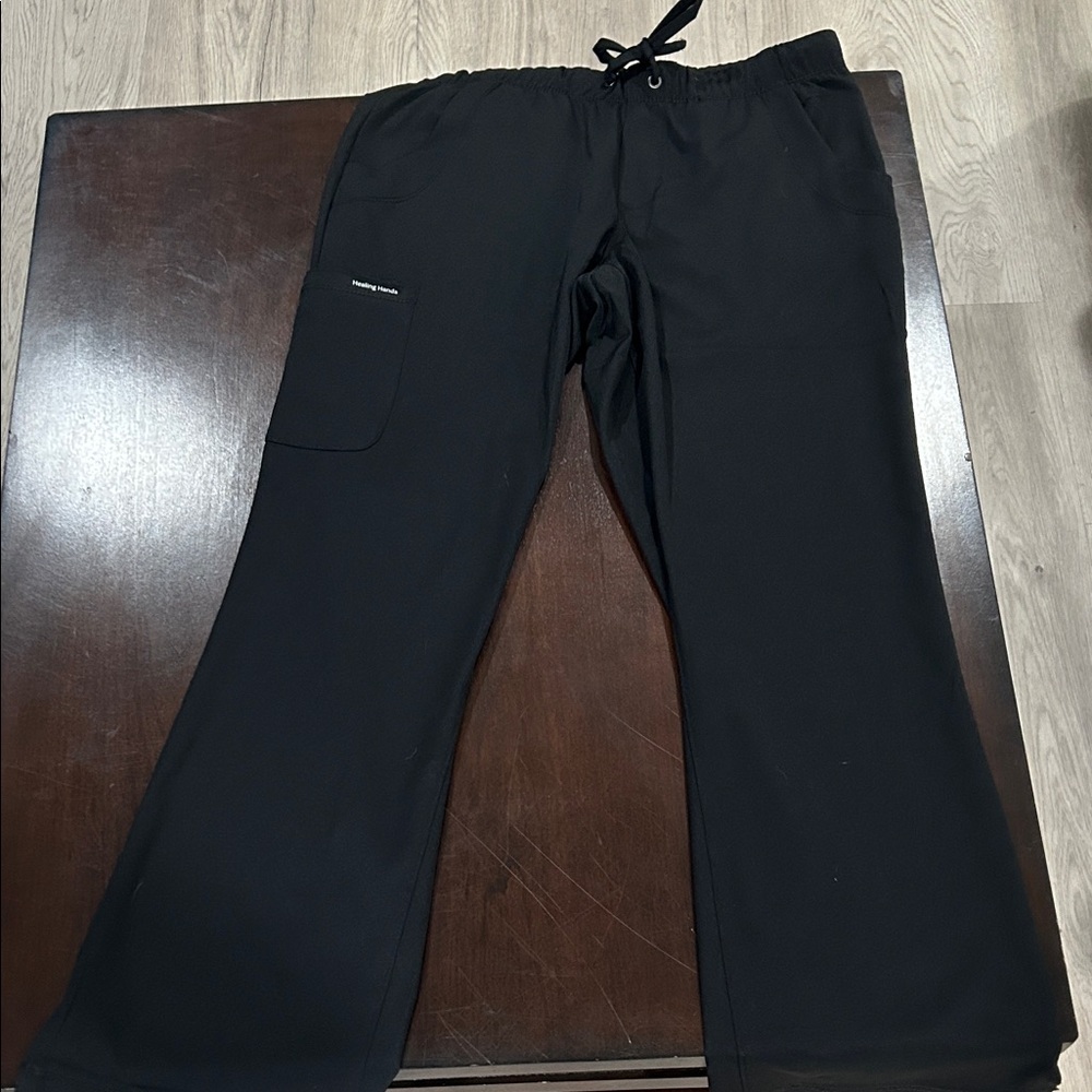 Healing Hands HH Works black scrub pants cargo style size SP